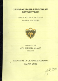 Laporan Hasil Percobaan Fotosintesis